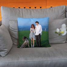1 pièce Taie d'oreiller photo personnalisable DIY - Housse de coussin avec image personnalisée, convient aux couples, amis et amateurs d'animaux de compagnie - Polyester durable, tissu ultra doux, blanc - Cadeau parfait pour l'anniversaire et la décoration d'intérieur, Housse de coussin personnalisée, Imprimez le cadeau Taie d'oreiller