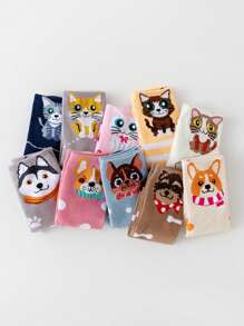 1 زوج/5 أزواج/10 أزواج/15 زوج من جوارب قصيرة متوسطة الارتفاع من القطن المتنفس بتصميمات قلوب ونقاط ملونة جذابة للكلاب والقطط، مناسبة للارتداء اليومي - متعدد الألوان - مشاهدة 7