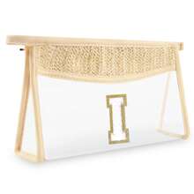 Túi đựng đồ trang điểm hình chữ cái đầu nhỏ Boho Straw Quà tặng cá nhân, Túi đựng đồ trang điểm bằng vải nhung trong suốt dễ thương có khóa kéo, Túi đựng đồ vệ sinh cá nhân du lịch được TSA chấp thuận, Quà tặng cho phụ nữ, bạn bè sinh nhật, chữ cái A~Z, Thích hợp cho phòng tắm nghỉ dưỡng công sở có chữ cái lông mềm mại - trắng - Xem 24