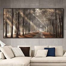 1 Pieza de Pintura en Lienzo de Sol Natural, Póster de Árbol, Arte de Pared de Paisaje Forestal, Impresión Escandinava, Decoración del Hogar, Sin Marco - transparente - Ver 2