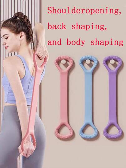 1 pieza Banda de resistencia con forma de 8 de alta elasticidad, diseño de apertura posterior para entrenamiento de hombros, banda elástica para estiramientos de yoga