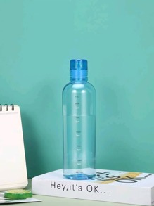1PC 500ml Clear Plastic Water Bottle, Time Marked Non-Slip Lid And Lid, Portable Water Bottle, Reusable Water Bottle, Suitable For Drinks, Juices, Sodas, As A Gift For Travel, Sports, Student Mountain Biking, Gym, Outdoor