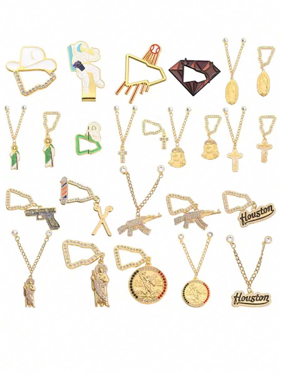 Golf Hat Clips, Creative And Fashionable Multiple Hat Clips, Minimalist Metal Pins, Fun Decorative Pins, Golf Hat Badges, Baseball Cap Decorations, Gifts For Friends. - Multicolor - View 1