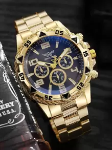 Conjunto de 2 relojes de cuarzo de acero inoxidable plateado con correa para hombre, estilo elegante y de negocios, adecuado para decoración de fiestas, ocio y viajes