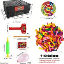 1 Set Juego interactivo de mesa con globos que revientan, juego de mesa estimulante multiplayer para festivales y reuniones (número aleatorio de globos, algunos accesorios tienen colores aleatorios). El tamaño con los globos es adicional, necesitas comprar el set completo (un solo tamaño) para jugar.
