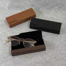 木制眼镜盒，大容量便携式复古手工眼镜收纳盒，复古气息十足