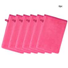 6 pièces de gant doux pour le visage, serviettes de spa pour le bain, gants de lavage corporel en microfibre réutilisables, gants démaquillants, style européen, 6*8 pouces