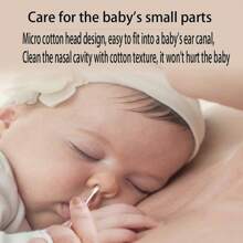 200pcs Clean Swabs, Suitable For Newborns, Infants And Children, For Babies - White English - View 5