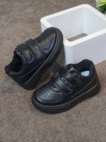 1 Pair Infant/Toddler Versatile New Soft Bottom Fashion Casual Thick Sole Sneakers, Suitable For Outdoor, School, Party, Vacation, All Seasons - Black - View 9