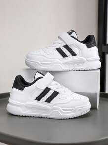 Kids Unisex White Casual Sneakers, Children's Canvas Shoes, Student Athletic Outdoor Running Shoes, Non-Slip , Suitable For All Seasons
