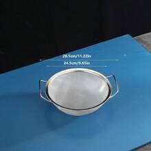 1 pieza Colador de arroz de malla densa con doble asa, filtro de pantalla, colador de doble asa, otros utensilios para barbacoa - Plateado - Ver 3