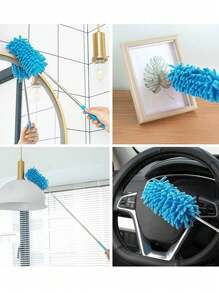 Barre la telaraña, el artefacto, la vara de extensión retráctil, barre el polvo del techo, las grietas debajo de la cama, la escoba, la herramienta de limpieza del automóvil del hogar, el plumero - Multicolor - Ver 7