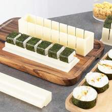 3pcs Sushi Mould Tools Set, Seaweed Nori Mold Rice Ball Maker Sushi Rolling Mat - White - View 11