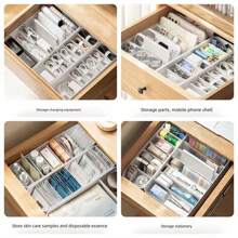 1pc New Adjustable Desktop Cable Organizer Box, Multi-Compartment Data Cable Storage Drawer