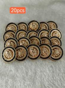 10/20 件锌合金狮头图案金属纽扣，适用于时尚女士大衣缝纫纽扣，耐用，5 种尺寸可选 - 金色 - 查看 14