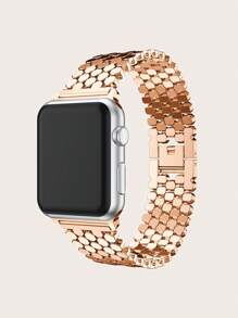 1pc Solid Color Fish Scale Pattern Quick Release Stainless Steel Smartwatch Band Compatible With Apple Watch Series 10/9/8/7/6/5/4/3/2/1/SE/Ultra - 38mm/40mm/41mm - View 12
