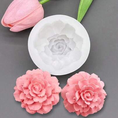 1pc Carnation Scented Candle Silicone Mold DIY, Flower Plaster Air Freshener Stone Home Decor Silicone Mold