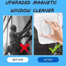Practical Adsorption Strong Magnetic Double-Sided Window Cleaner, Anti-Pinch Design, Universal Hand-Held Window Cleaner For Single Thick Windows - ABS Material (Not Suitable For Double-Glazed Windows)