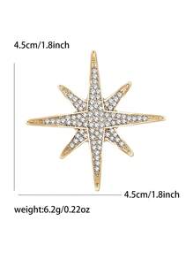 Broche de estrella con rhinestones de moda para mujeres, accesorio de alfiler para vestidos, trajes, fiestas, banquetes y regalos