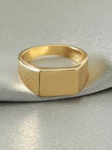 1pc Fashion Stylish Geometric Cube Design High-End Men's Ring - Yellow Gold - View 3