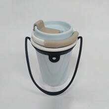 Accessorio portatile in silicone multicolore per tazze da caffè, cinturino con fibbia, porta-tazza, contenitore per bevande, tazza da viaggio, articoli per il ritorno a scuola