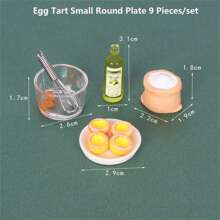 1 set Mini fouet à œufs de cuisine et tarte aux œufs factice, modèle de jouet de nourriture miniature