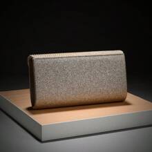 Luxury Envelope Evening Clutch Bag New Bright Grain Wrinkle Textured Long Hardware Shoulder Bag Wedding Handbag For Wedding Bag
