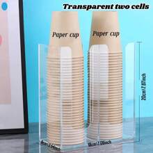 Ein Papierbecher-Halter für den Schreibtisch, Einweg-Becher-Extraktor und Becher-Aufbewahrungsbox. Raumdekoration. Transparent/Schwarz/Verschiedene Spezifikationen. Geeignet für: Wohnzimmer, Küche, Esszimmer, Café, Büro, Feiertage, Familienfeiern usw. Küchendekoration, Schreibtischdekoration. Weihnachtsgeschenke.