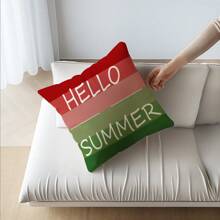 4er Set Kissenbezüge mit Wassermelonen Muster, einseitiger Muster, Sommer