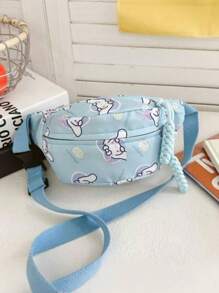 Sanrio 1 pieza Bolso de hombro con diseño de dibujos animados de Sanrio, mochila linda, bolso cruzado/de cintura de moda, monedero para aperitivos