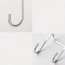2/1pc Stainless Steel Over-The-Door Drawer Cabinet Hooks - Double S-Shaped Holder For Towels, Clothes, And Sundries - Free Punching - Organize Space Effortlessly