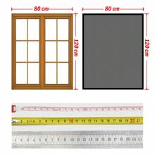 Red extraíble para ventanas con malla antiviento, antiinsectos, de fácil instalación con cinta adhesiva de gancho y bucle, cortina de malla con red gris y borde blanco, para uso doméstico durante todo el año