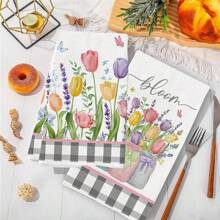 2 pièces Serviettes en microfibre super absorbantes à imprimé floral coloré, Chiffon à vaisselle, Chiffons de nettoyage, Accessoires de cuisine, Cadeaux de pendaison de crémaillère, Cadeaux d'anniversaire, Cadeaux pour amis, Produits de base pour la maison