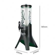 3L Bar Beer Tap Dispenser With Ice Tube Beverage & Juice Dispenser Tower - Dark Green - View 3