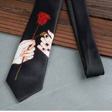 1pc New Embroidered Necktie, With Unique Animal & Figure Patterns, Bold & Innovative Style For Distinctive Looks