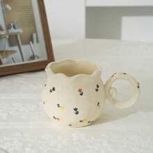 1pc Creative Hand-Painted Cartoon Pattern Ceramic Coffee Mug, Home Use Coffee Cup - Multicolor - View 13