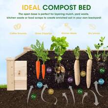 Outdoor Patio 8 FT Wooden Raised Beds Backyard Elevated Planter Box - Màu be - Xem 7