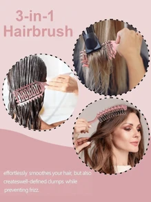 Defining Curl Wet Curly Hair Brush, Soft Bristles Hairbrush With Prongs, Detangling Brushes Reduce Hair Pulling & Curl Separation, Round Detangler, Shaping And Styling Tools For Women Men Girls,Hair Brush,Comb,Hair Tools,Hair Products And Accessories For Barber Salon Beauty Travel Essentials