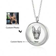 Customized Pet Portrait Memorial Urn Necklace, Personalized Pet Urn Necklace, Pet Urn Jewelry, Dog Memorial Gift, Pet Memorial Jewelry Necklace With Dog Hair/Fur, Memorial Gift With Pet Portrait Carving, Cat Memorial Gift