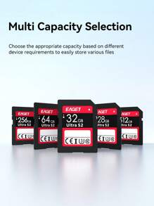 EAGET SD Card Memory Card High Speed 512GB 256GB 128GB 64GB 32GB, Class 10 UHS-I, 90MB/S, Supports HD Video Shooting, CET Certified, For Cameras & Digital Devices, Video Recording Card