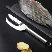 Cepillo de piel de pescado 2 en 1, raspador de escamas de pescado de eliminación rápida, herramienta cepilladora, escalador de pescado, cuchillo de pesca, Herramientas de limpieza, accesorios de cocina - 1 - Ver 3