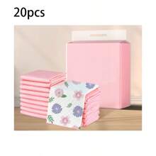 超吸水 20 片宠物训练垫快干芯，防漏、防臭 | 透气无纺布顶部，防滑背衬，蓝色/粉色/图案设计 | 小狗/狗/猫尿垫，适用于板条箱、旅行和室内使用 - 彩色 - 查看 11