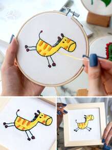 1 pièce - Matériel de DIY de broderie licorne - Cadeaux parfaits pour les enfants lors de diverses fêtes - Vêtements à broder soi-même simples et tridimensionnels, cadeaux pour la fête des enseignants