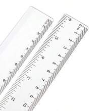 10pcs 15cm Plastic Ruler, Transparent Student Measurement Tool