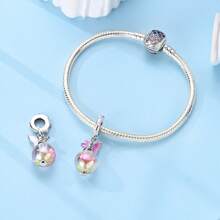 Spring Collection Fairy Butterfly Charm - 925 Silver Pendant With Floral Accents Beads, Whimsical Jewelry Gift For Couple, Sisters Birthday Gift - Butterfly Fairy Pendant - View 5