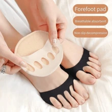 2 Piezas/4 Piezas Almohadillas metatarsiana para mujeres y hombres, almohadillas blandas para la parte delantera del pie, reutilizables, transpirables, medias invisibles para primavera y verano. Almohadillas para los cinco dedos de los pies de la mujer para tacones altos, cómodos semiinsertos para el cuidado de los pies, calcetines con insertos antideslizantes para los dedos de los pies, para sandalias, medias de media longitud para mujeres, almohadillas para la parte delantera del pie, calcetines con los dedos expuestos, calcetines de cinco dedos antideslizantes, exterior, tacones, viaje, accesorios de viaje