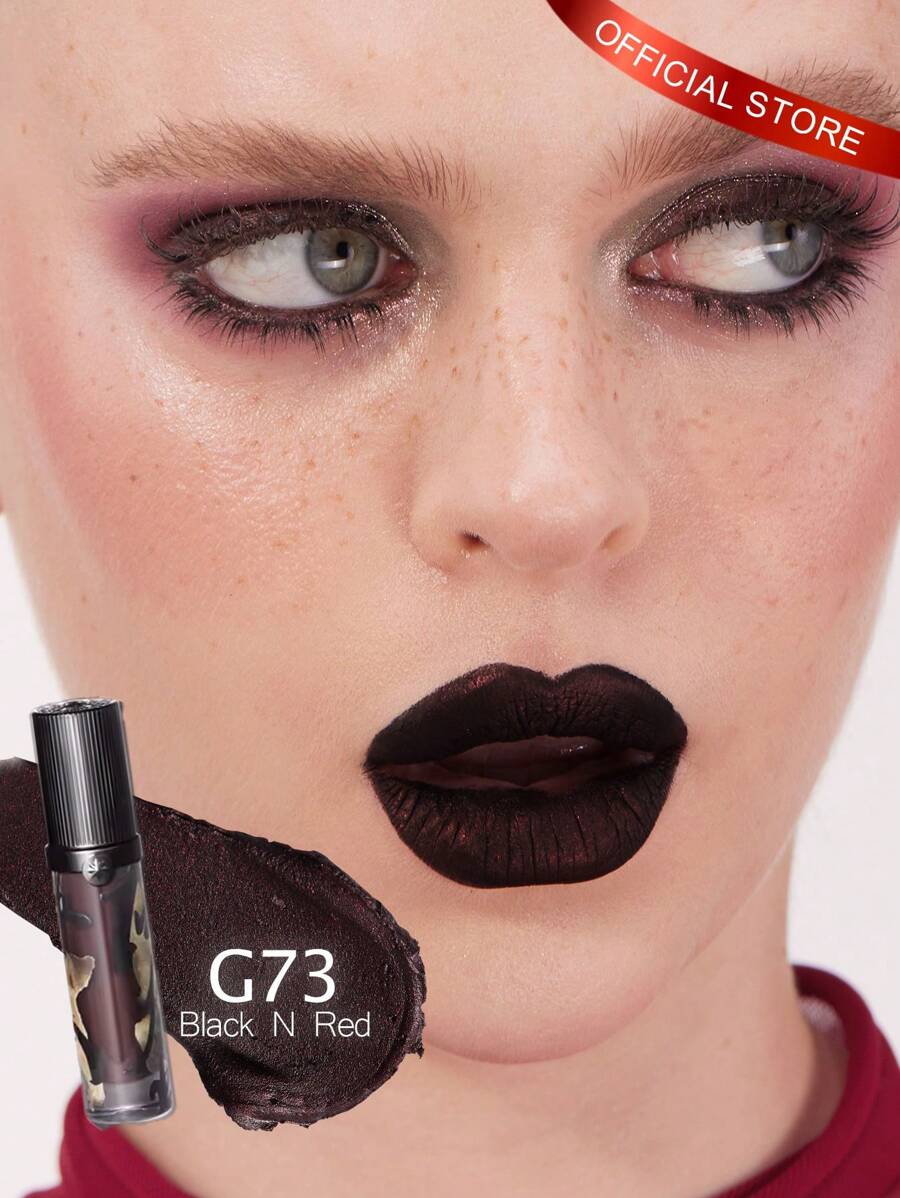 GIRLCULT 四大發明系列 愛之私語 霧面唇釉 #G73 黑紅 | 創新霧面轉珍珠光配方 | 絲絨順滑質地 | 輕盈霧面唇釉 | 持久顯色，附精美禮品 3.8g/0.13oz