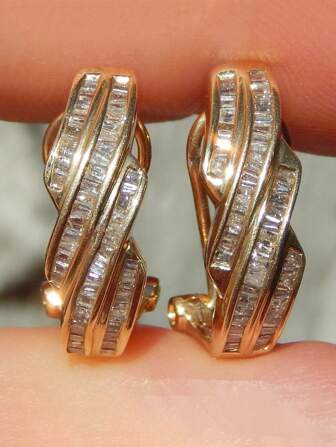 1 对迷人方晶锆石环形耳环，适合女士派对订婚周年纪念珠宝情人节礼物