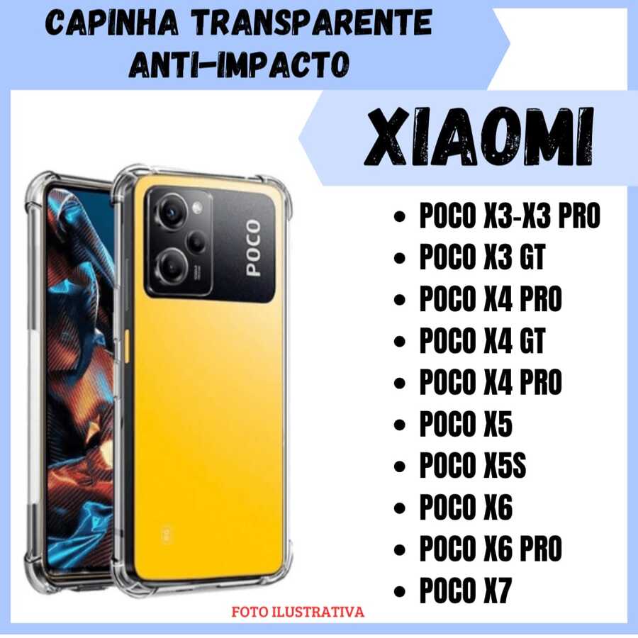 Anti Impact Transparent Case For Xiaomi Poco X3-X3 Pro / Poco X3 GT / Poco X4 Pro / Poco X4 GT / Poco X4 Pro / Poco X5 / Poco X5S / Poco X6 / Poco - Trong sáng - Xem 1