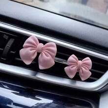 Set de 2 clips decorativos con lazo para las rejillas de ventilación del coche, se adapta a rejillas horizontales y verticales, accesorios para el interior del automóvil